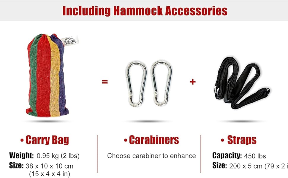 ANGELYCIA Brazilian Large Single Canvas Cotton Hammock