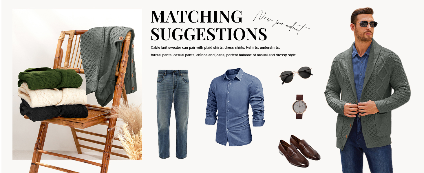shawl collar sweater for men