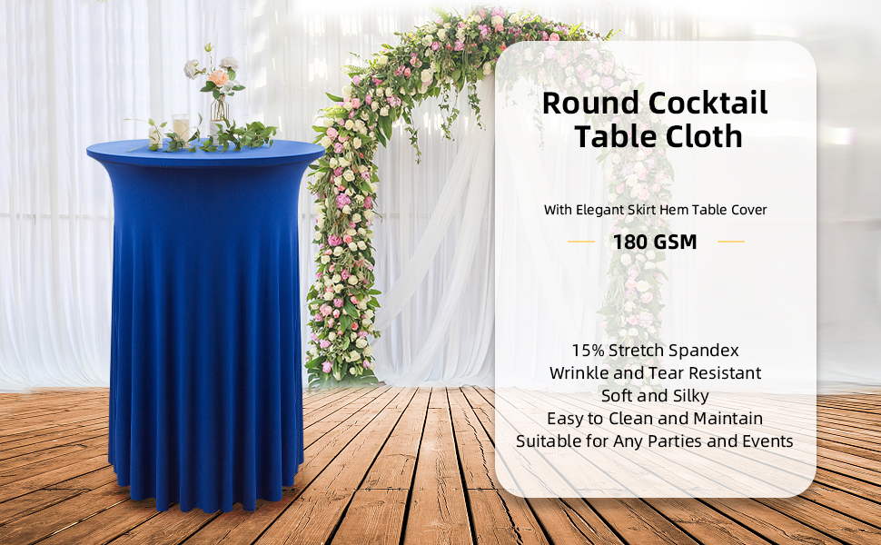 6 Pack Royal Blue Round High Top Highboy Cocktail Table