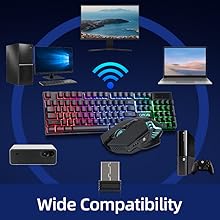 CHONCHOW USB Wireless Gaming Keyboard an... 26 wireless keyboard and mouse gaming rechargeable rgb backlit teclado inalámbrico
