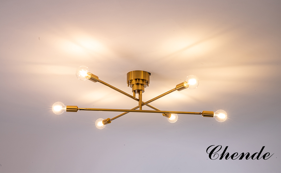 Amazon.co.jp : Chende シーリングライト 6灯 真鍮 LED スポット