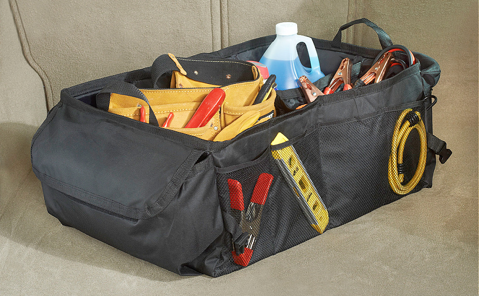 high road SUV organizer with 11 storage pockets and handles