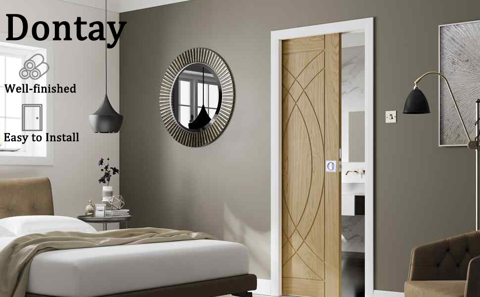 Dontay 2 Pack Pocket Door Lock, Color Coded Indicators, Privacy (Bed