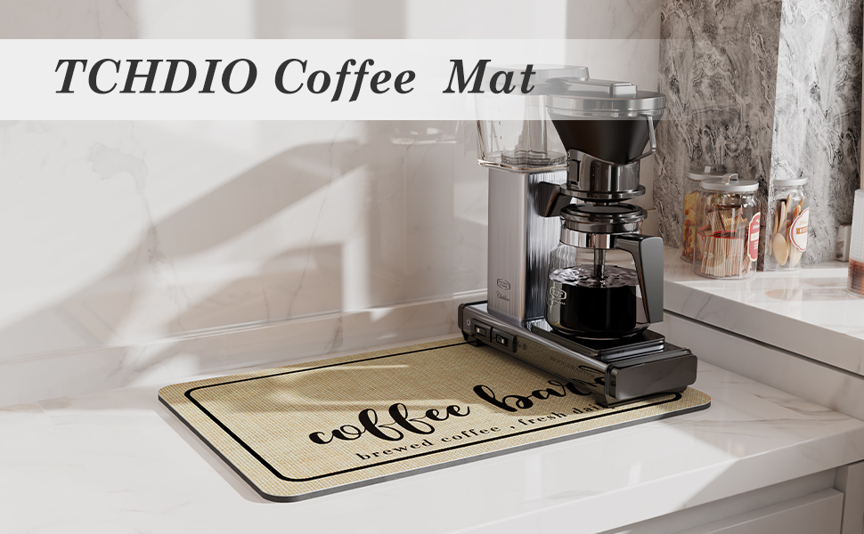TCHDIOCoffee MatHide Stain Absorbent Rubber Backed Quick
