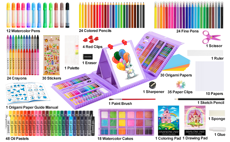 Art Kit, 272 Pack Art Set Drawing Kit for Kids Girls Boys, Deluxe Gift