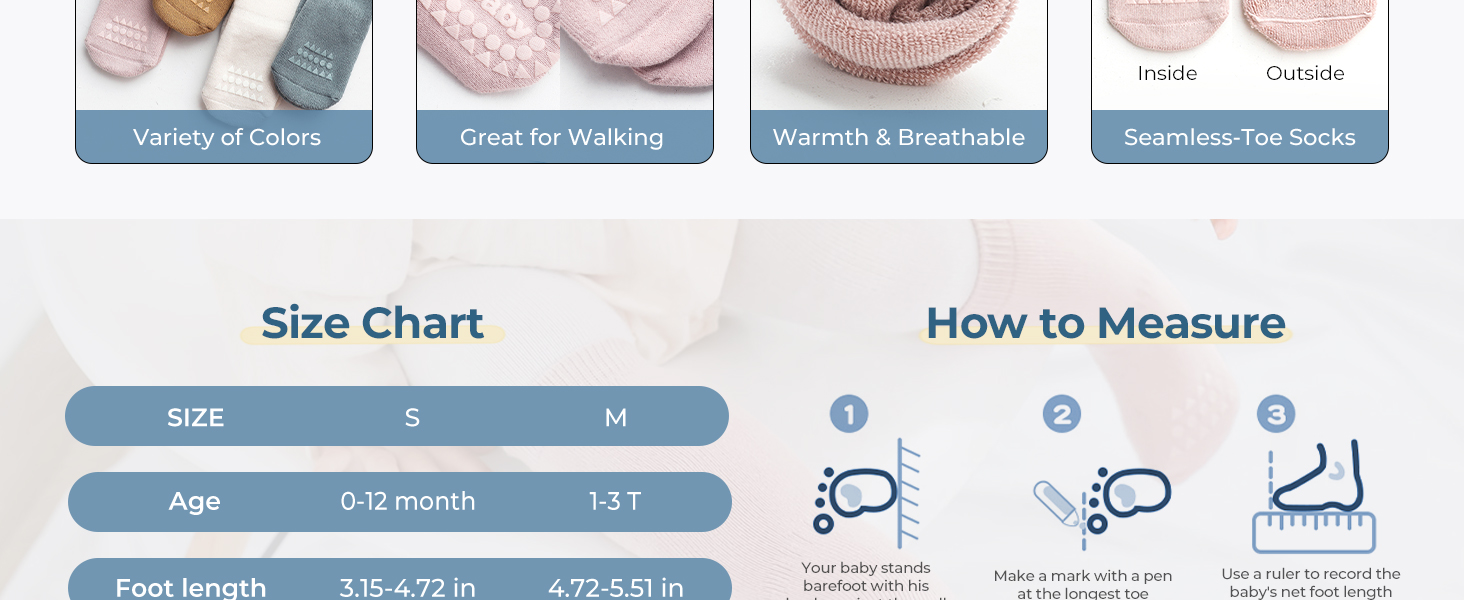 Baby Warm Non Slip Grip Socks