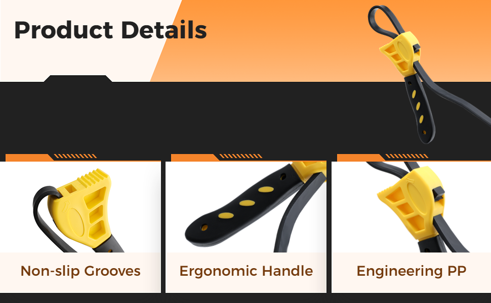 yeesport Rubber Strap Wrench Set, 2 Pcs Oil Filter Wrenches with Max