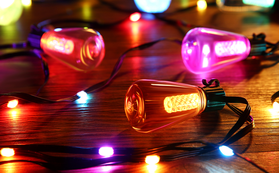 Smart Outdoor String Lights, EZYDAYYI 50ft APP Control LED Patio Lights