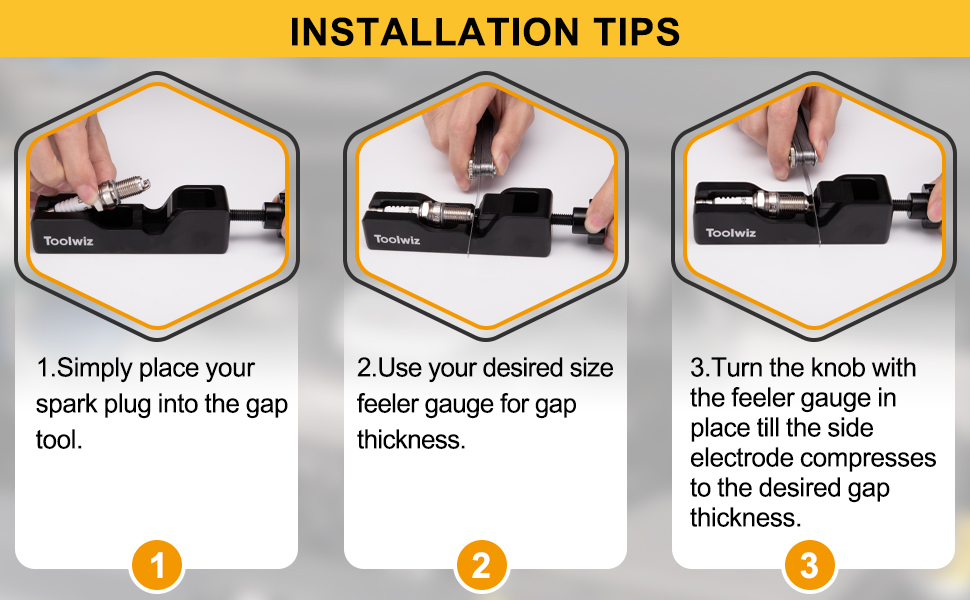 Toolwiz Spark Plug Gap Tool with 32 Blade Steel Feeler