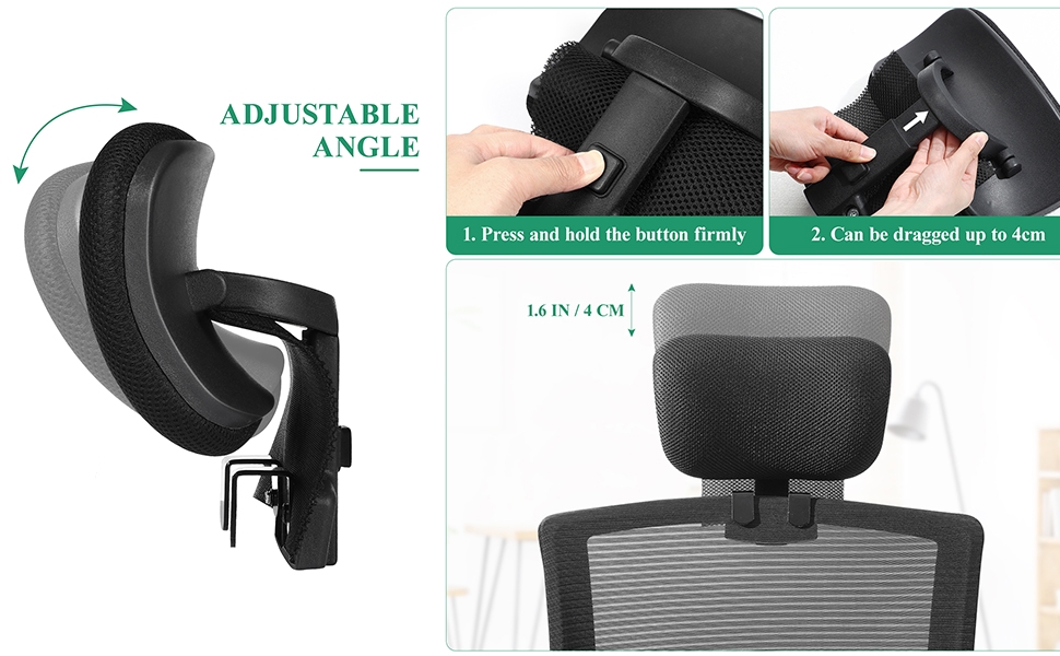 Operitacx Office Chair Headrest Attachment, Adjustable Head