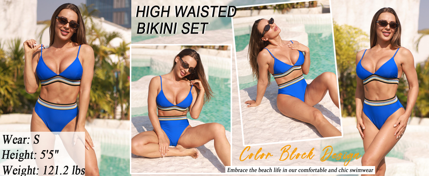 high waisted bikini set