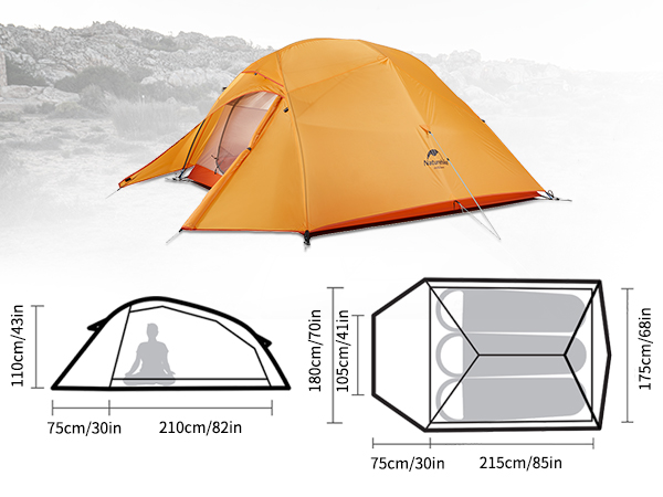 Naturehike Upgraded Cloud Up 3 Person Tent Lightweight