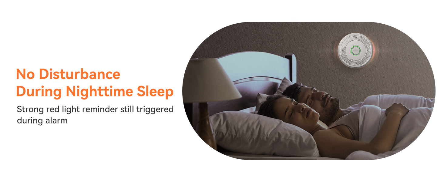 No Disturbance During Nighttime Sleep Strong red light reminder still triggered during alarm