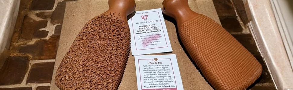 Terra Cotta Foot Scrubber, Exfoliating Clay Stone, Callus Remover, PUMICE STONE