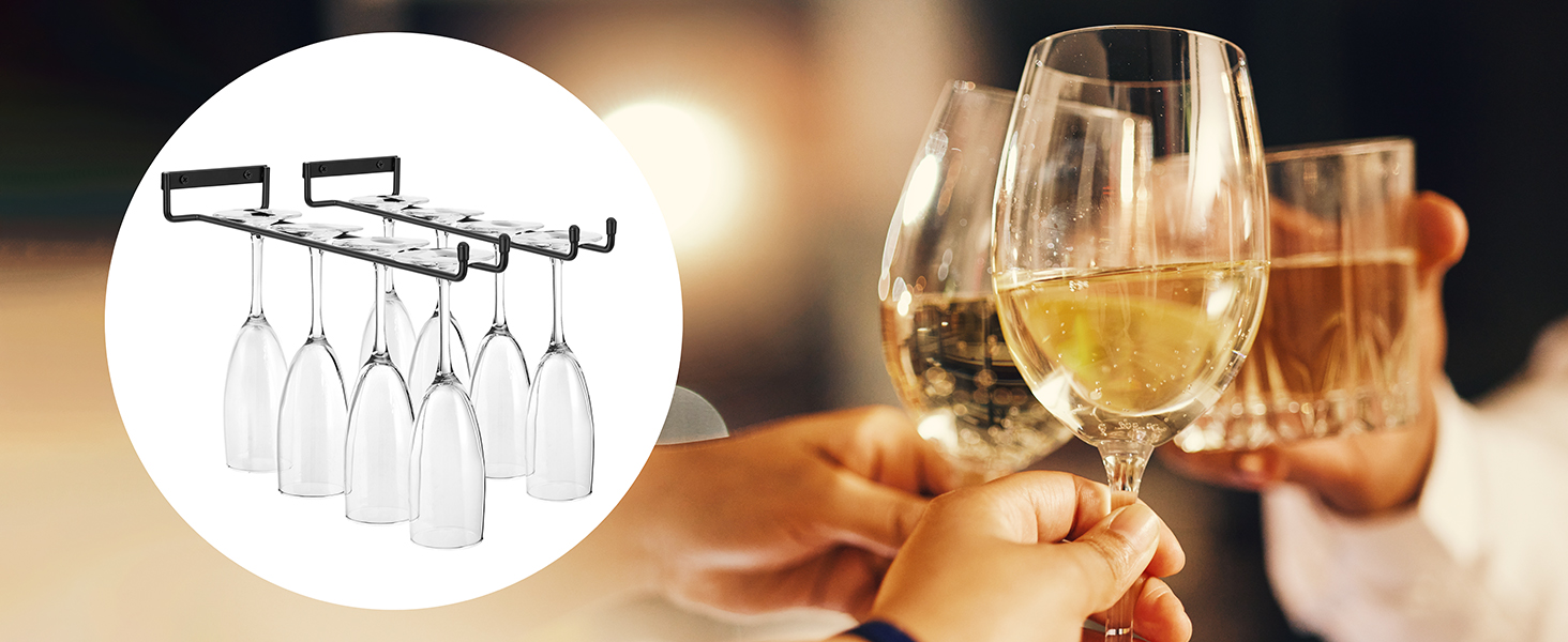 Sorbus Wine Glass Holder 12 Inch Wall Mounted Wine Glass