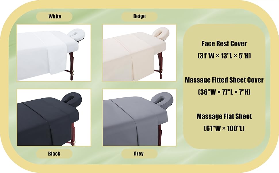 2 Sets Microfiber Massage Table Sheet Sets 3 Pcs Massage