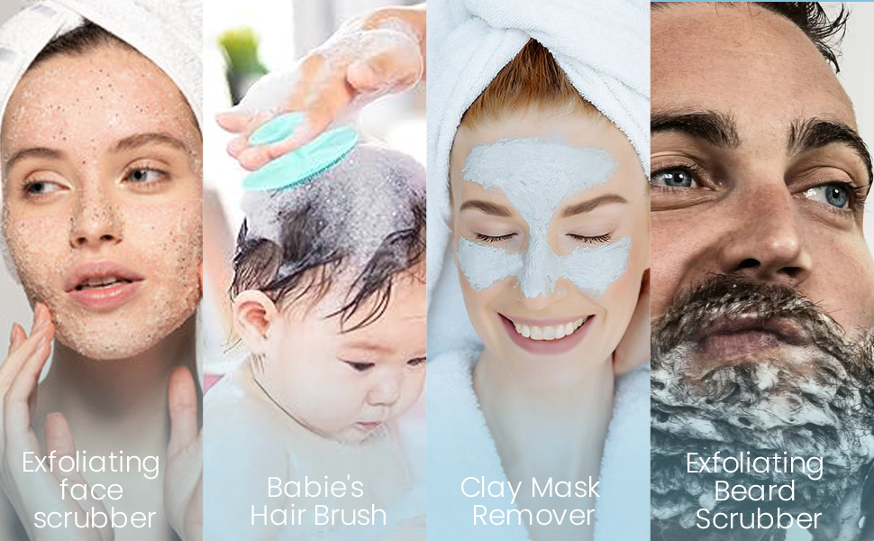 4 Pack Face Scrubber Soft Silicone Facial Cleansing Brush Face Exfoliator Blackhead