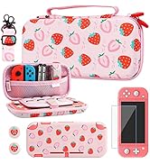 Nintendo Switch ストロベリーケース付き Amazon.com: RHOTALL Cute Strawberry Carrying Case for