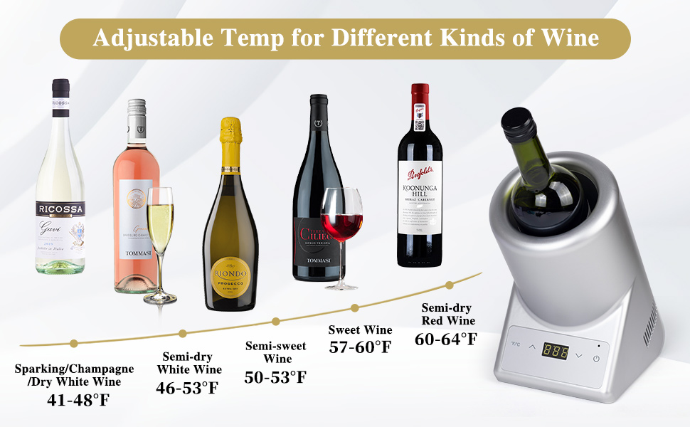 Electric Wine Chiller, Wine Cooler for 750mL Wine