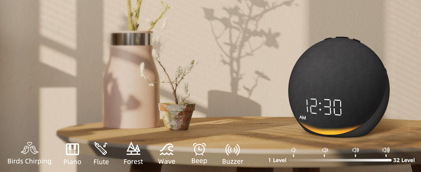 Odokee Sound Machine Alarm Clock for Sleeping White Noise