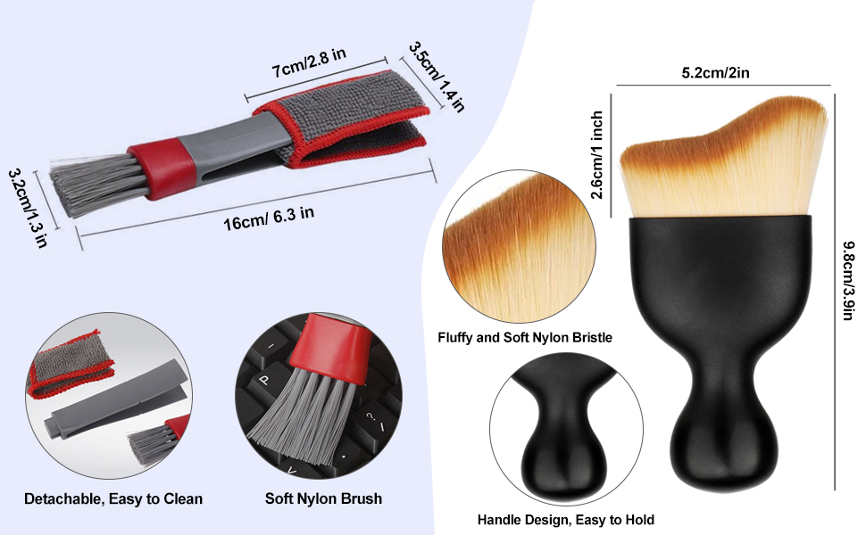 Car Detailing Brushes, 2 Pieces Detailing Brushes, Car Clean Interior
