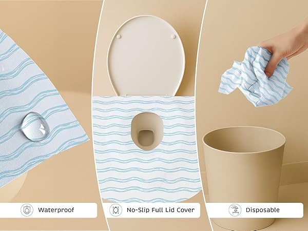 no-slip waterproof toilet liner for kids, soft disposable toilet cover, public restroom shield