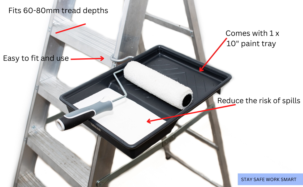 Paint Tray Holder for Step Ladders complete with 10" Paint Tray Your