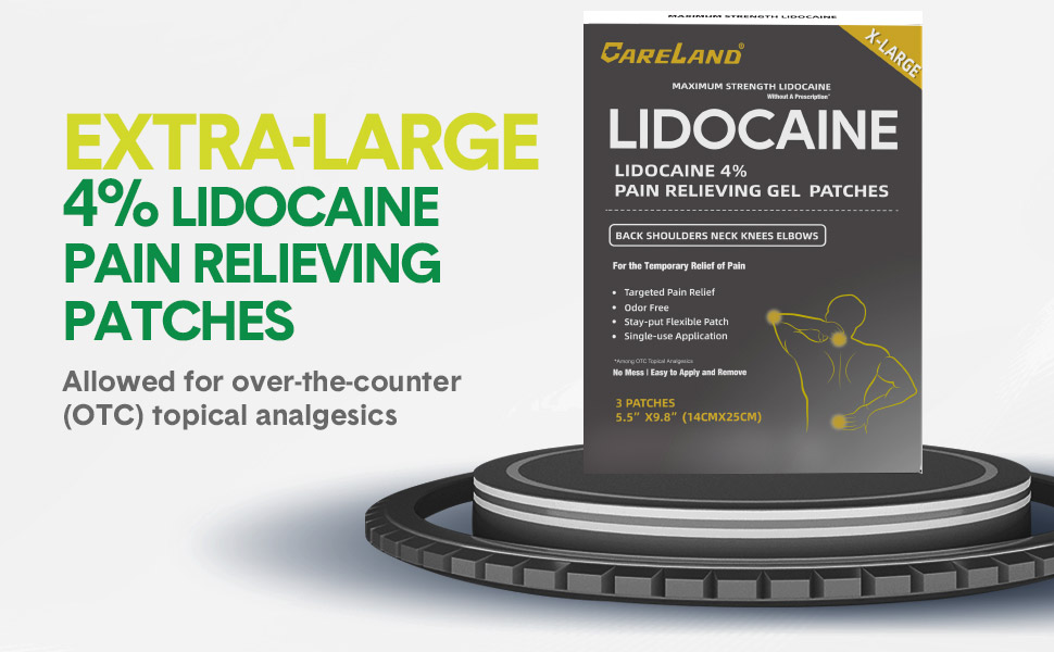 CARELAND 4% Extra Large Lidocaine Patches XL