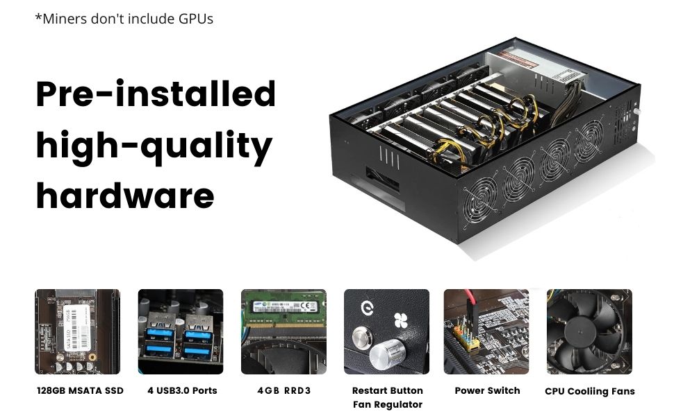 complete gpu mining rig case