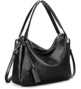 YALUXE Women's Genuine Leather Shoulder Bags Minimalist Handbags Purses with Dual Handles & Detac...