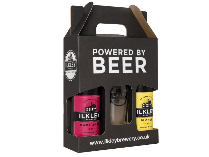 Ilkley Brewery Craft Beer Gift Set with Branded Glass, 2x500ml Bottles
