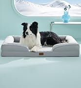 Bedsure Cooling Dog Beds Large Sized Dogs - Orthopedic Washable Large Dog Cooling Bed Waterproof,...