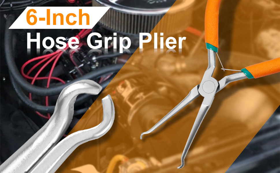 LEONTOOL 6Inch Hose Grip Plier Small Offset Spark Plug Boot Removal