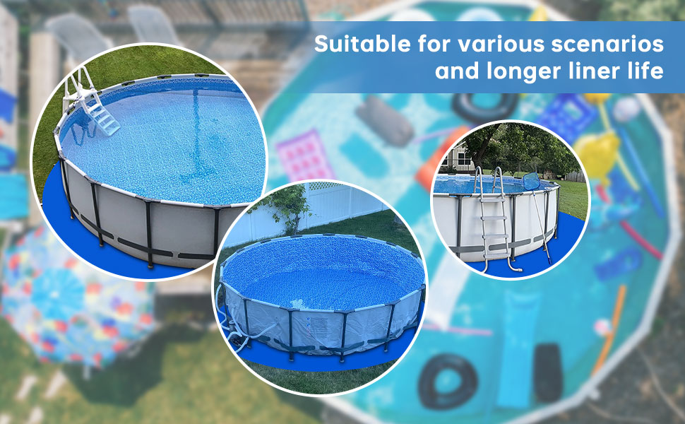 Jantens 12 Foot Blue Round Pool Liner Pad for above Ground