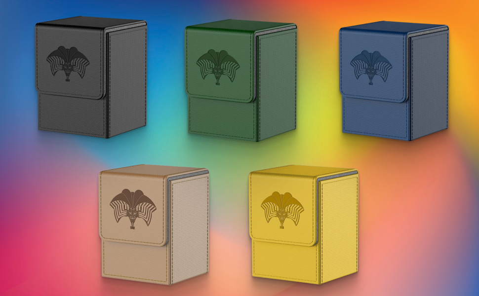 Bheddi Card Deck Box for YGO TCG Cards, with 2 Dividers per Box, Large Size Holds up to 110