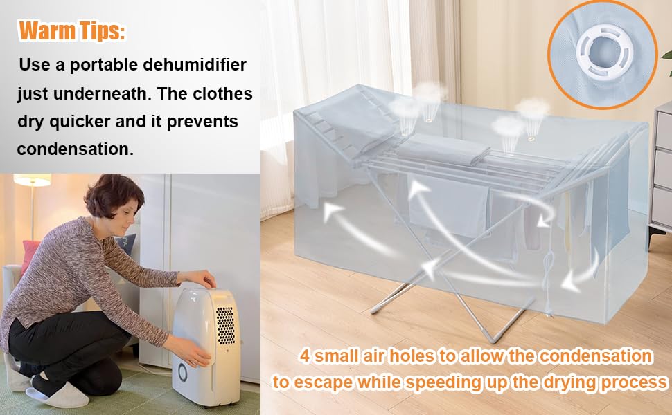 Kunoli Heated Airer Cover, Heated Clothes Airer Cover, Clothes Airer