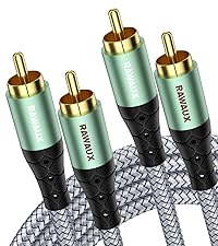 Amazon | RAWAUX RCAケーブル、2RCAオス to オス ステレオ