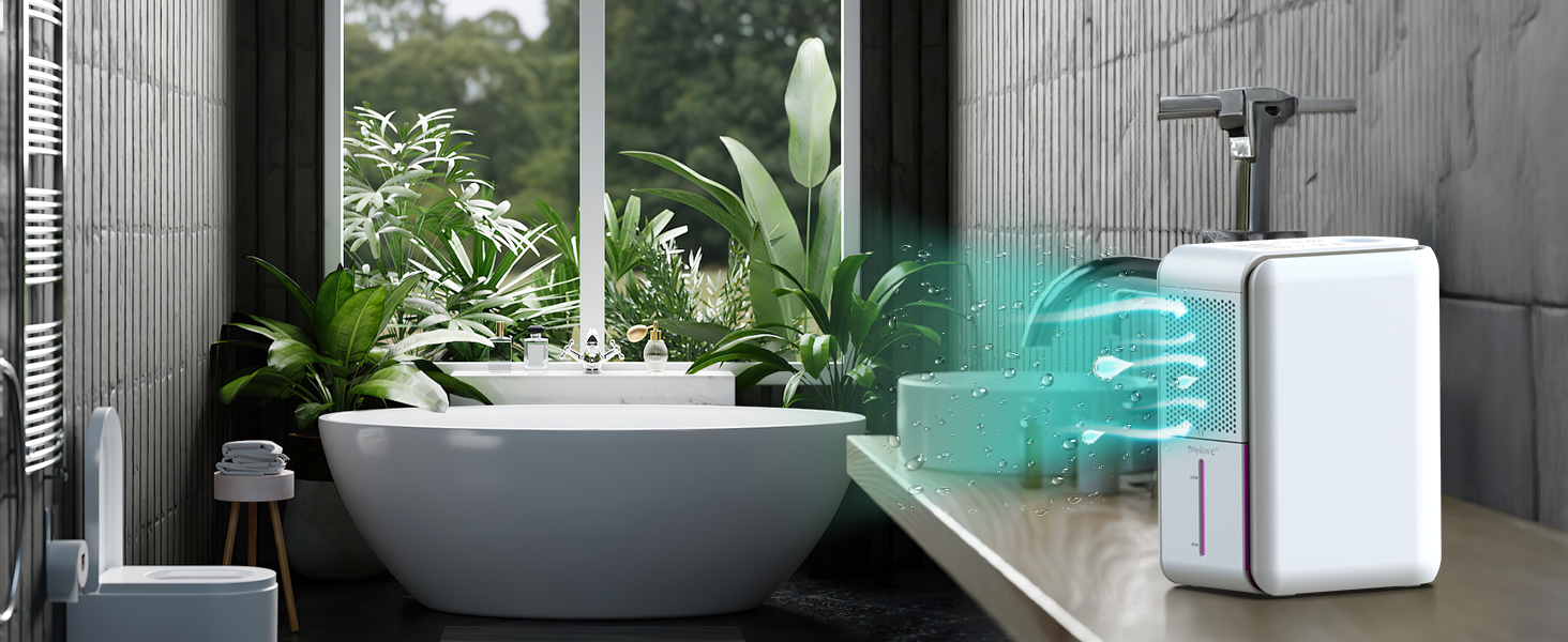 Dehumidifier and Humidifier Combo 2 in 1(350 Sq. Ft)for Bedroom with 7 Color Light