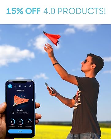 boy throwing powreup 4.0 stem rc airplane