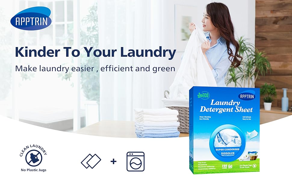 APPTRIN Laundry Detergent Sheets Ultra Concentrated Laundry Strips