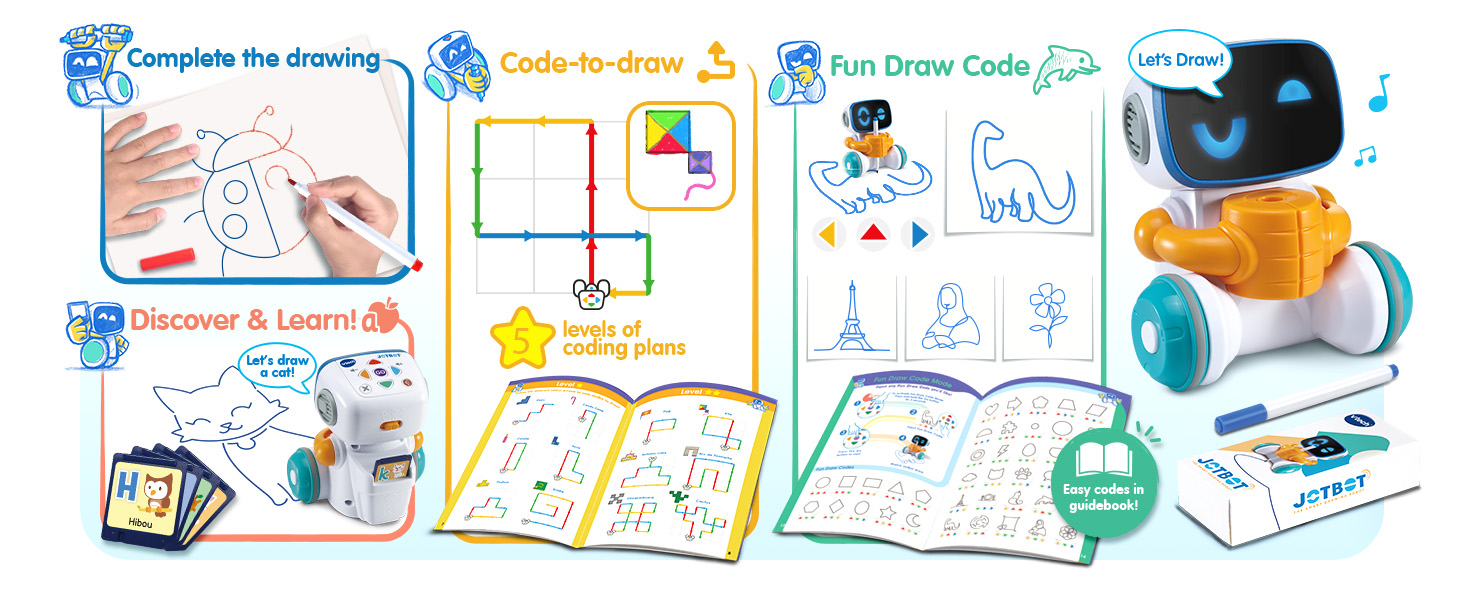 VTech JotBot The Smart Drawing Robot Educational Coding Drawing Robot