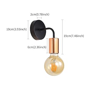 2 Pezzi Applique Da Parete Per Interni, Mini Applique Da Parete Industriale, Lampada In Ferro E27 Non Contiene Lampadina, Per La Decorazione Del Soggiorno Della Camera Da Letto Del Ristorante 13 Lámpara de pared Industrial