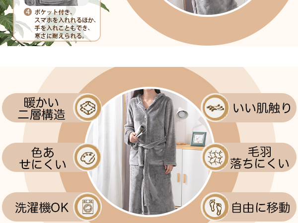 Amazon.co.jp: [Gemarwel] 着る毛布 冬【保温＆極上の触り