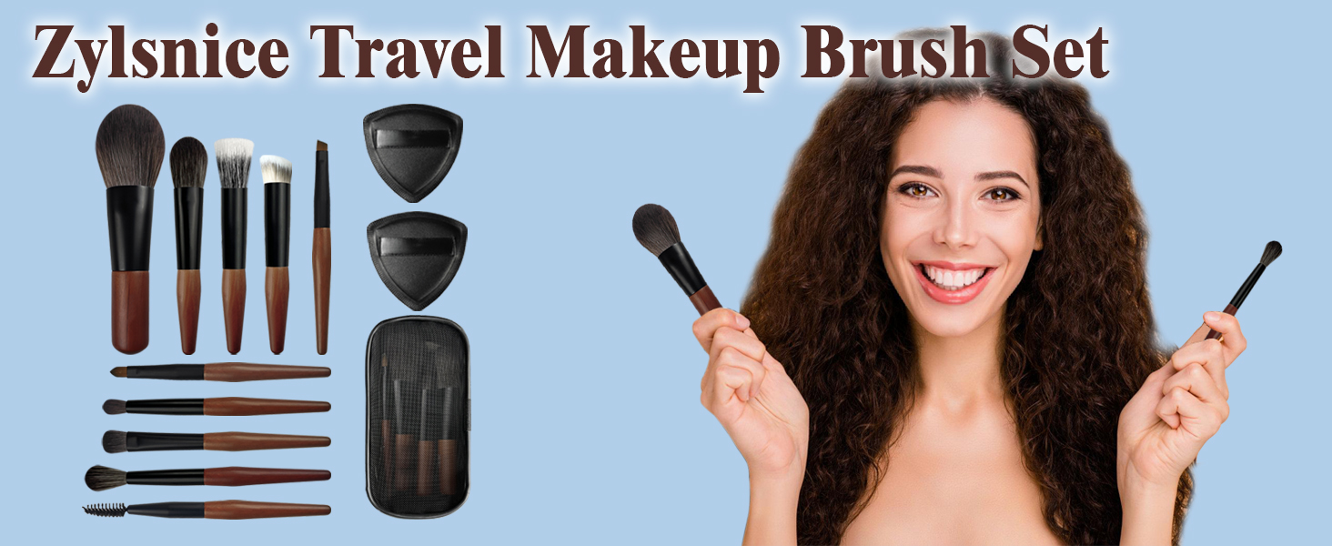 Zylsnice Travel Makeup Brush Set with Case