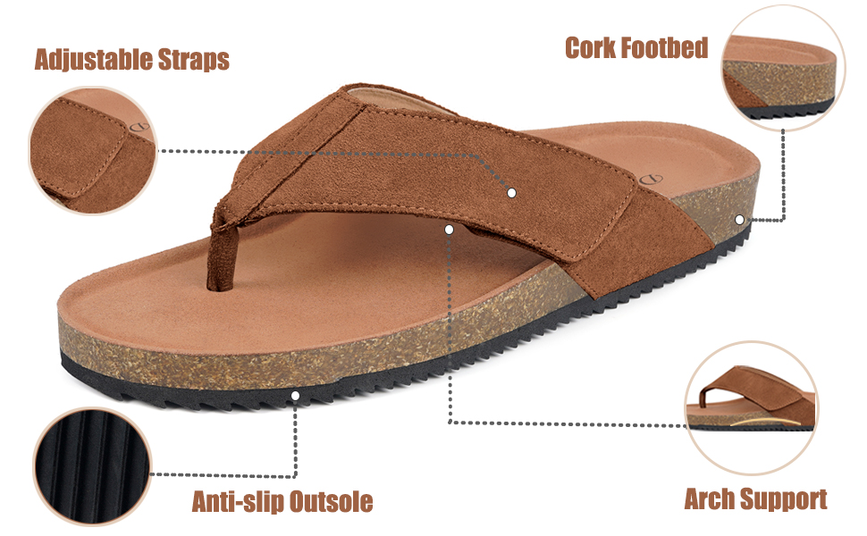 Cork Footbed Thong Sandals 