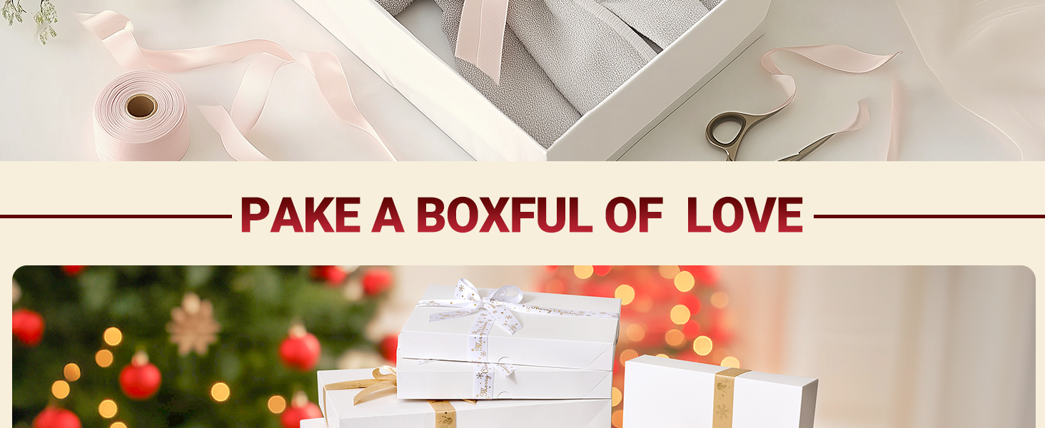 YANGTE White Gift Boxes with Lids for Presents, Shirt Boxes