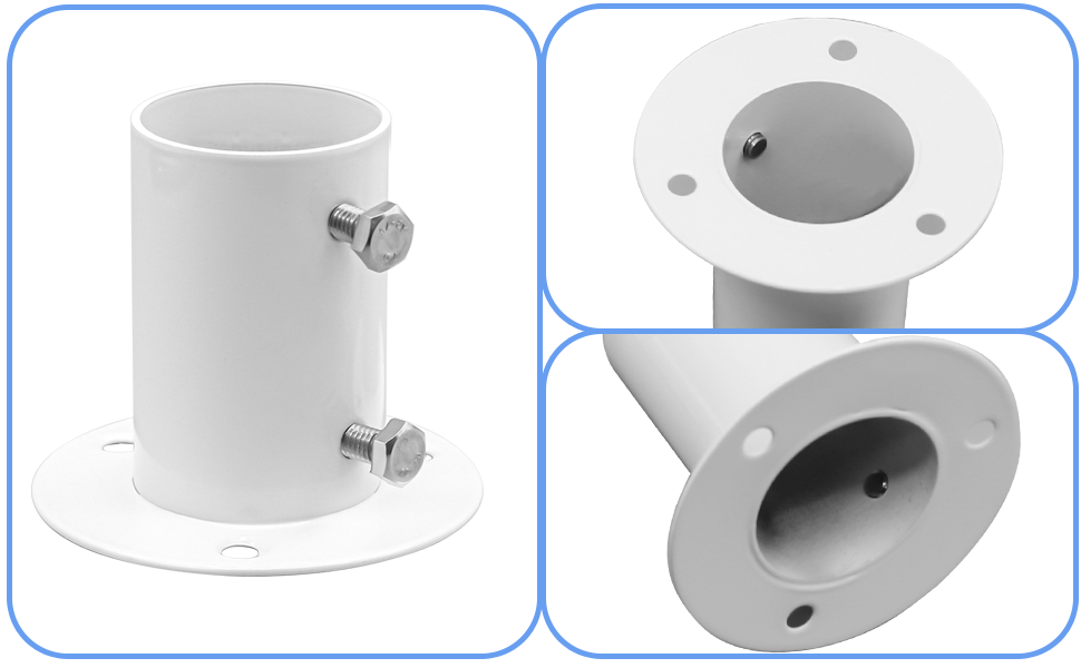 2Pcs Deck Flanges for Above Ground Pool Ladder Steps, Stainless Steel