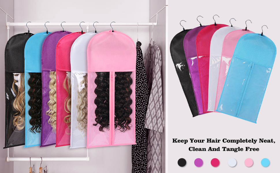 10 PCS Wig Bag Wig Storage for Multiple Wigs Hair