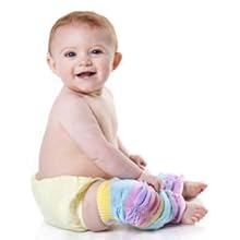 baby wearing sherbet stripe legruffles