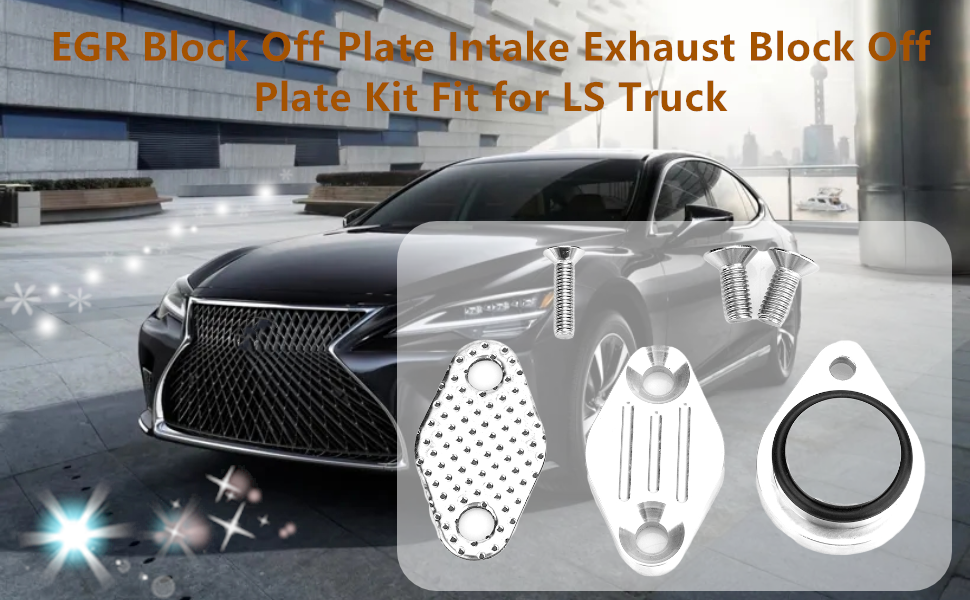 KIMISS EGR Delete Plate Set, EGR Block Off Plate Intake Exhaust Block